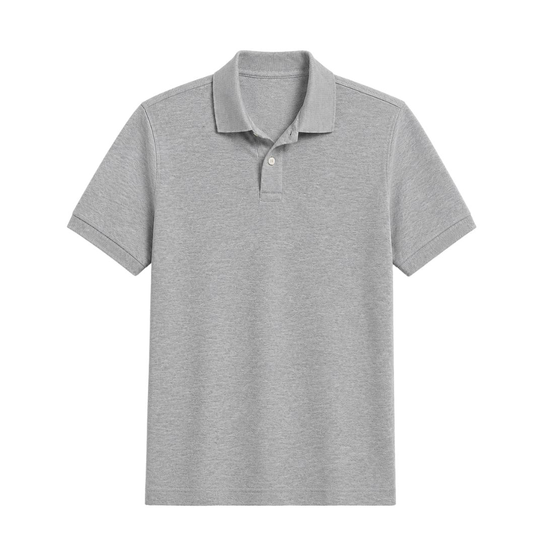 Premium Classic Polo — Light Grey Marle