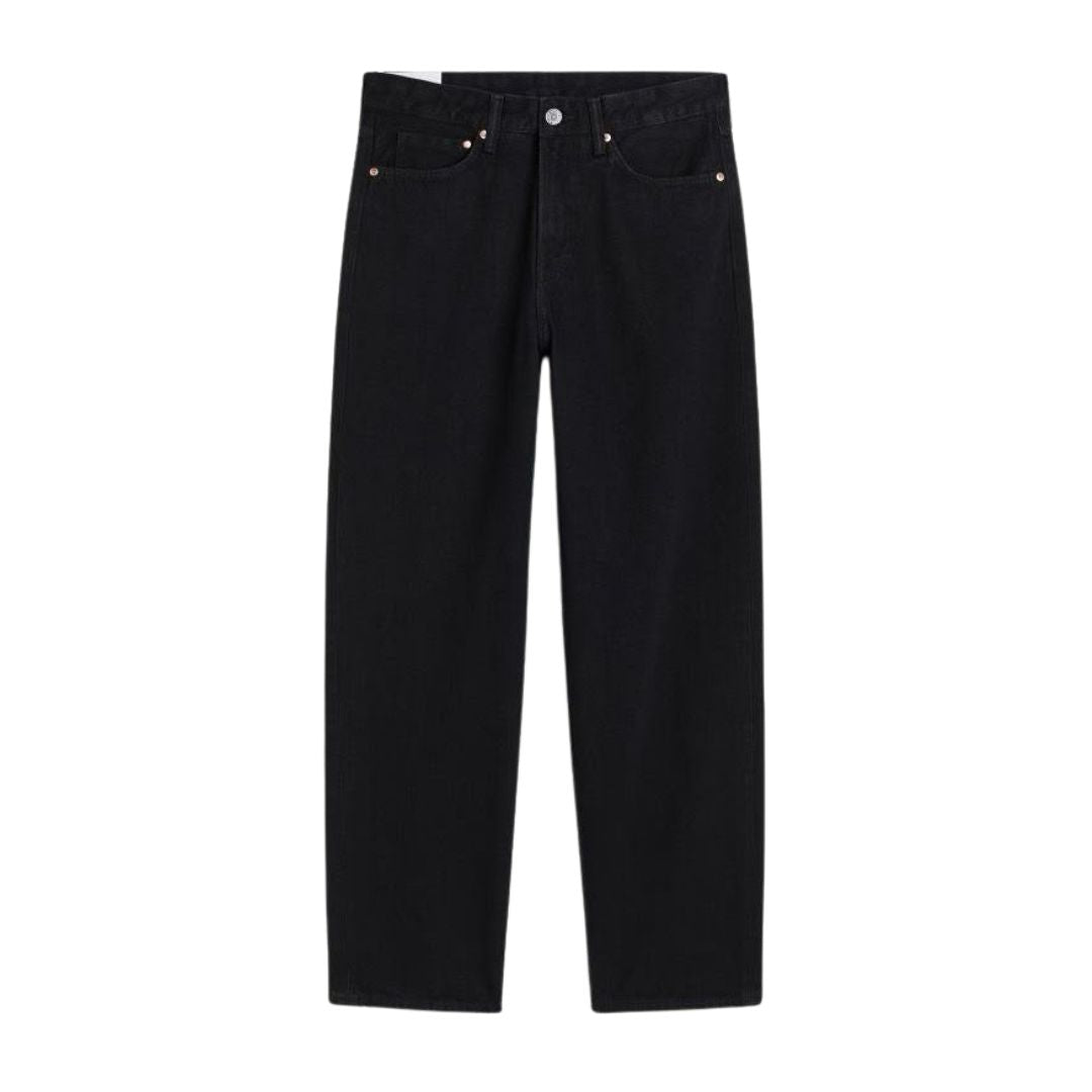 Premium Barrel Leg Jean — Washed Black