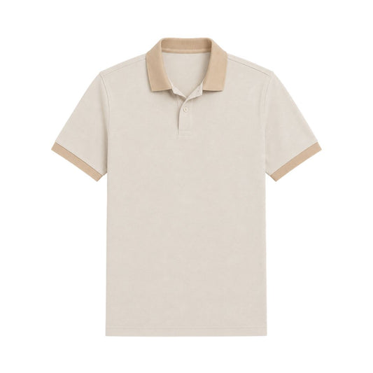 Premium Tipped Polo — Oatmeal Marle