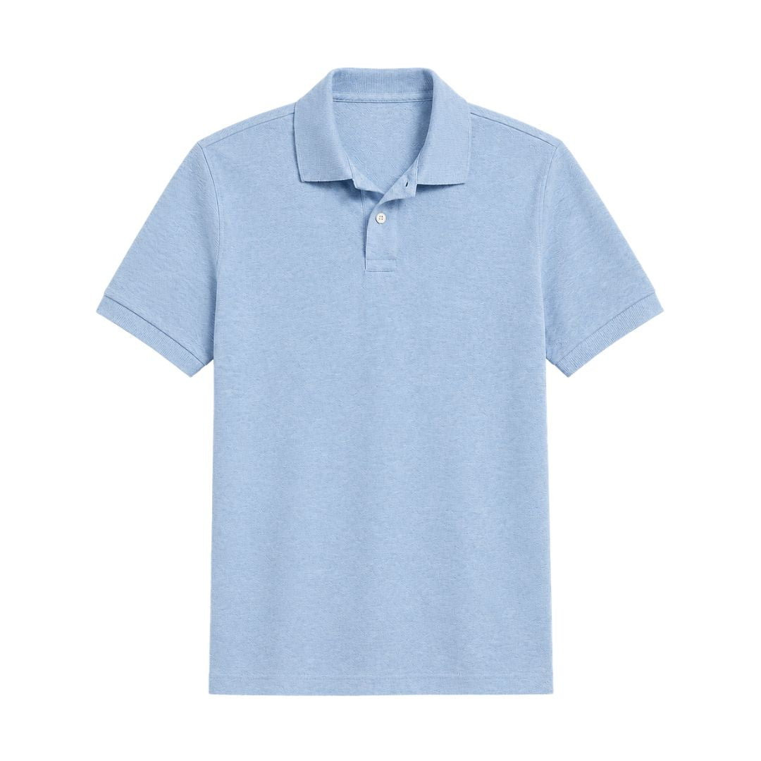 Premium Classic Polo — Sky Blue Marle