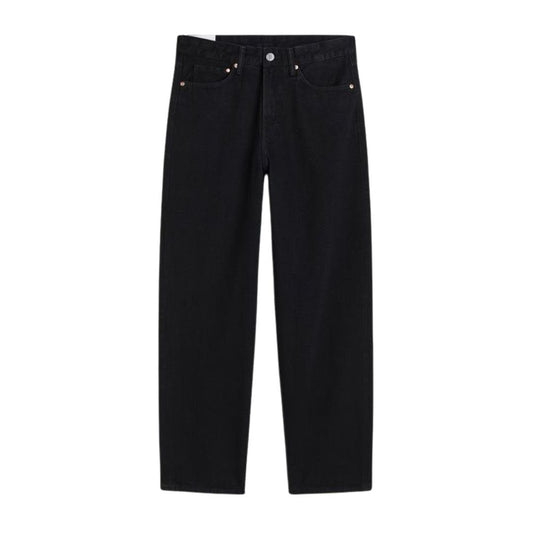 Premium Barrel Leg Jean — Washed Black